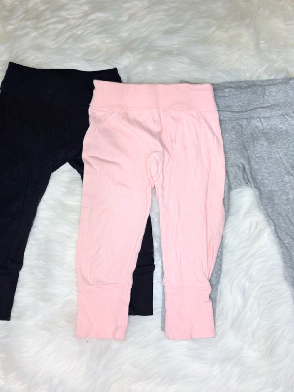 Okie Dokie Baby Girl Pants 3-Pack Pink Gray Black 9m
